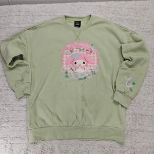 My Melody Sanrio Sweatshirt Women S Embroidered Daisy Mint Green Kawaii Downtown
